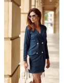 Kleid/Jacke mit Zierketten, Marineblau FG574 – Online-Shop – Boutique